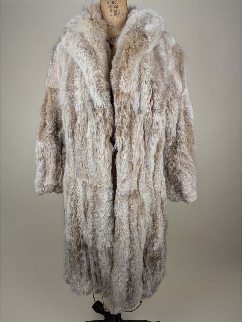1950's genuine coyote fur full length coat